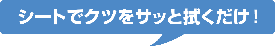 シートでクツをサッと拭くだけ！