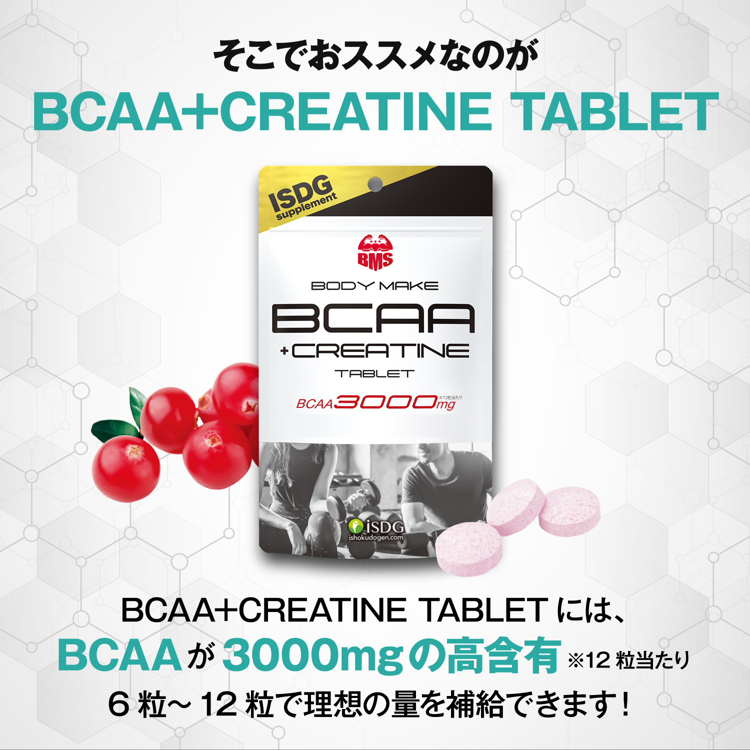 【81%OFF】BCAA  クレアチン（30日分） | ISDG 医食同源ドットコム [公式通販]